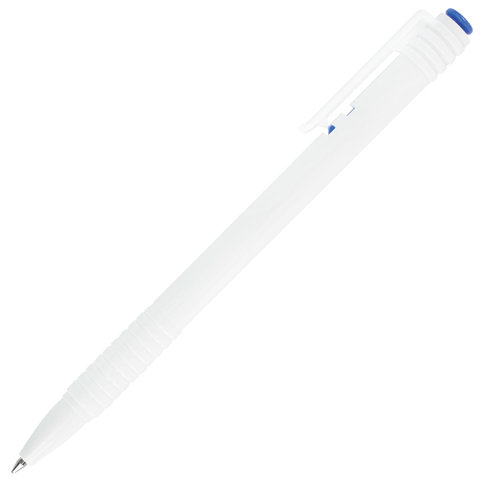 Ручка авт шар BRAUBERG Click White на масляной основе синяя 1мм/50шт 142713 (Ф*), код: ф1311